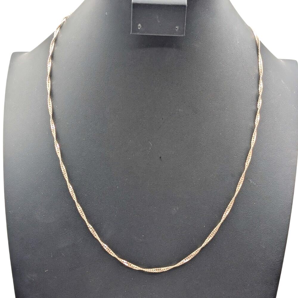 Vintage Made in Italy 925 Sterling Silver Twisted Herringbone 24" Chain Necklace